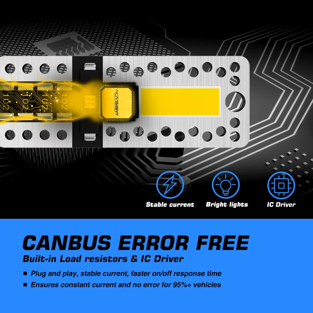 NOVSIGHT W5W 194 T10 LED  ڵ   7020 SMD LED   6000K 12V 100LM IP68 ڵ   ȣ 