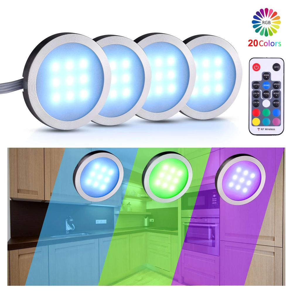 4-12PCS Kitchen Counter Under Cabinet LED Light Puck Energy Saving Kit 2 Colors 4-12PCS Kitchen Counter Under Cabinet LED Light Puck Energy Saving Kit 2 Colors