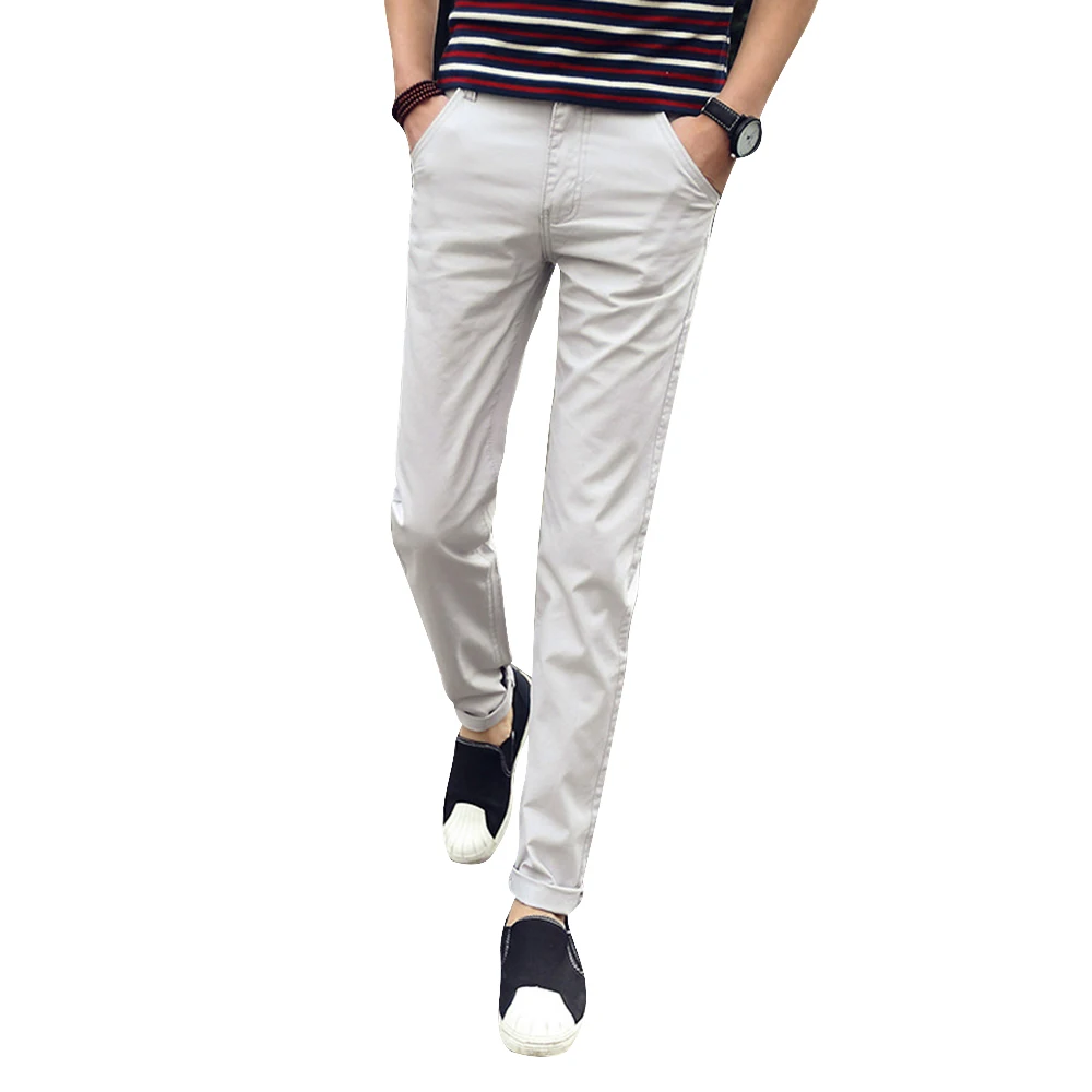 Демисезонный Повседневное брюки Для мужчин хлопок Slim Fit Chinos модные мужские брюки-карго мужские брюки Чинос Повседневное Slim Fit Брюки