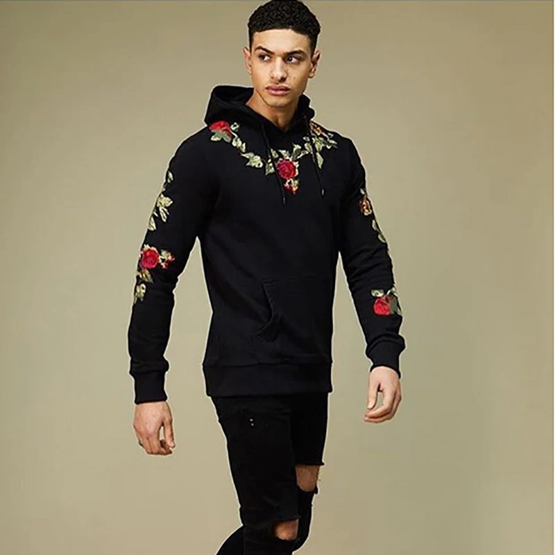 Poner a prueba o probar Rudyard Kipling Principiante Sudadera con capucha para hombre, ropa informal con bordado de flores rosas,  estilo Hip Hop, envío directo, novedad _ - AliExpress Mobile