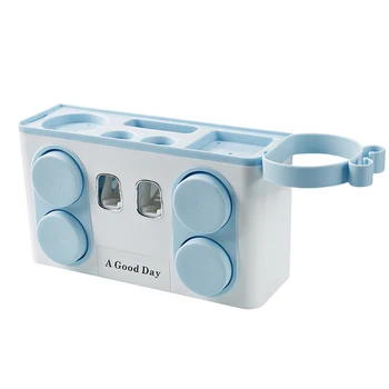 

Wall Mounted Multifunctional Nail-free Storage Shelf Automatic Holder Bathroom Wear Resistant Toothpaste Dispenser Space Saving