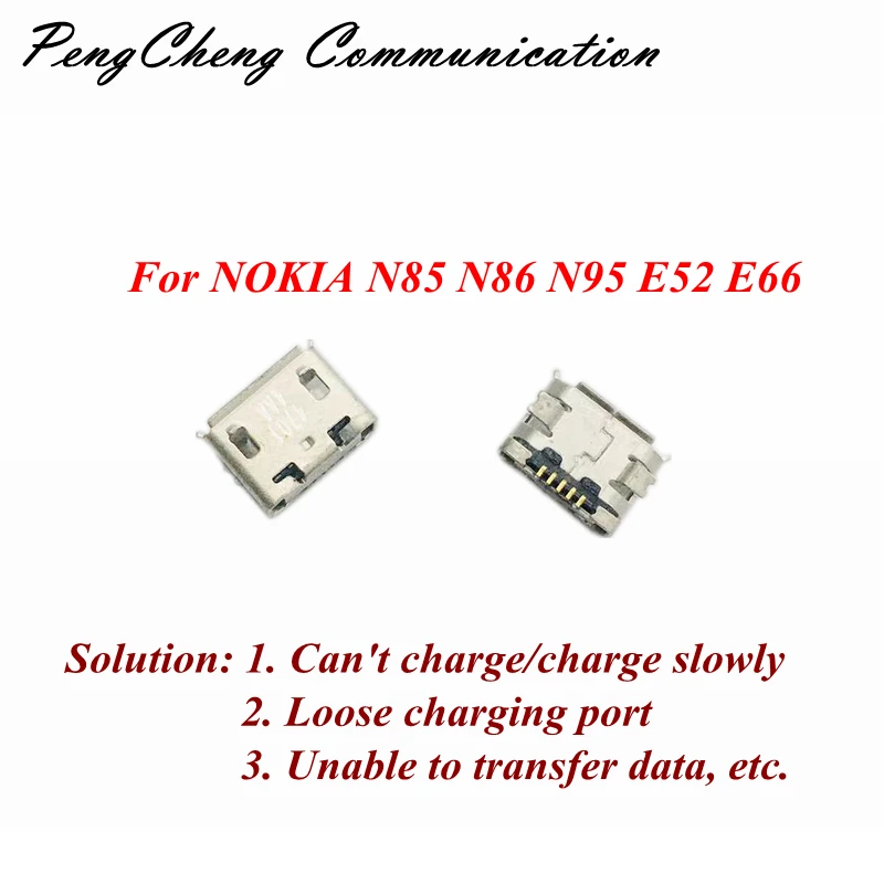 10Pcs-100Pcs Per Nokia N85 N86 N95 E52 E66 Jack Micro Usb Porta Di Ricarica Dock Connettore Presa Parti Di Riparazione