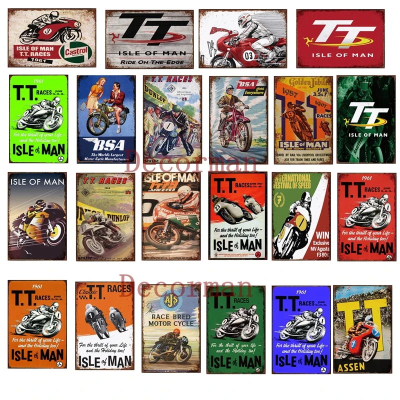 

[ Mike86 ] TT ISLE OF MAN Race BSA Motor Custom Metal Sign Shabby chic Retro wall Painting Bar Art 20*30 CM LTA-1694