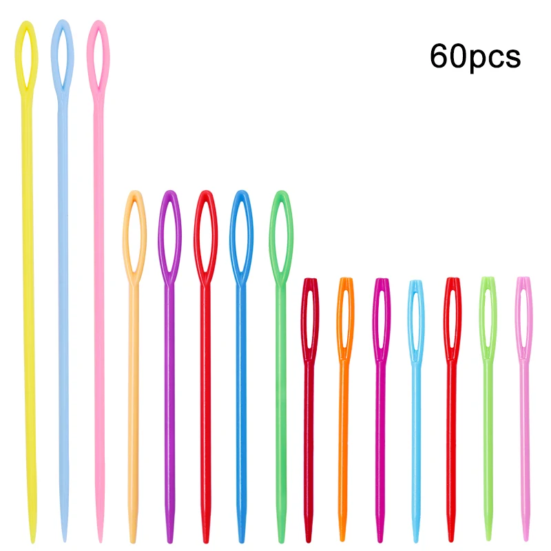 LMDZ 90/60/30 шт микс Размеры 7-15 см, пальто для детей, красочные пластиковые иглы гобелен Binca швейная Пряжа иглы пластиковые иглы для детей - Цвет: 60Pcs Set