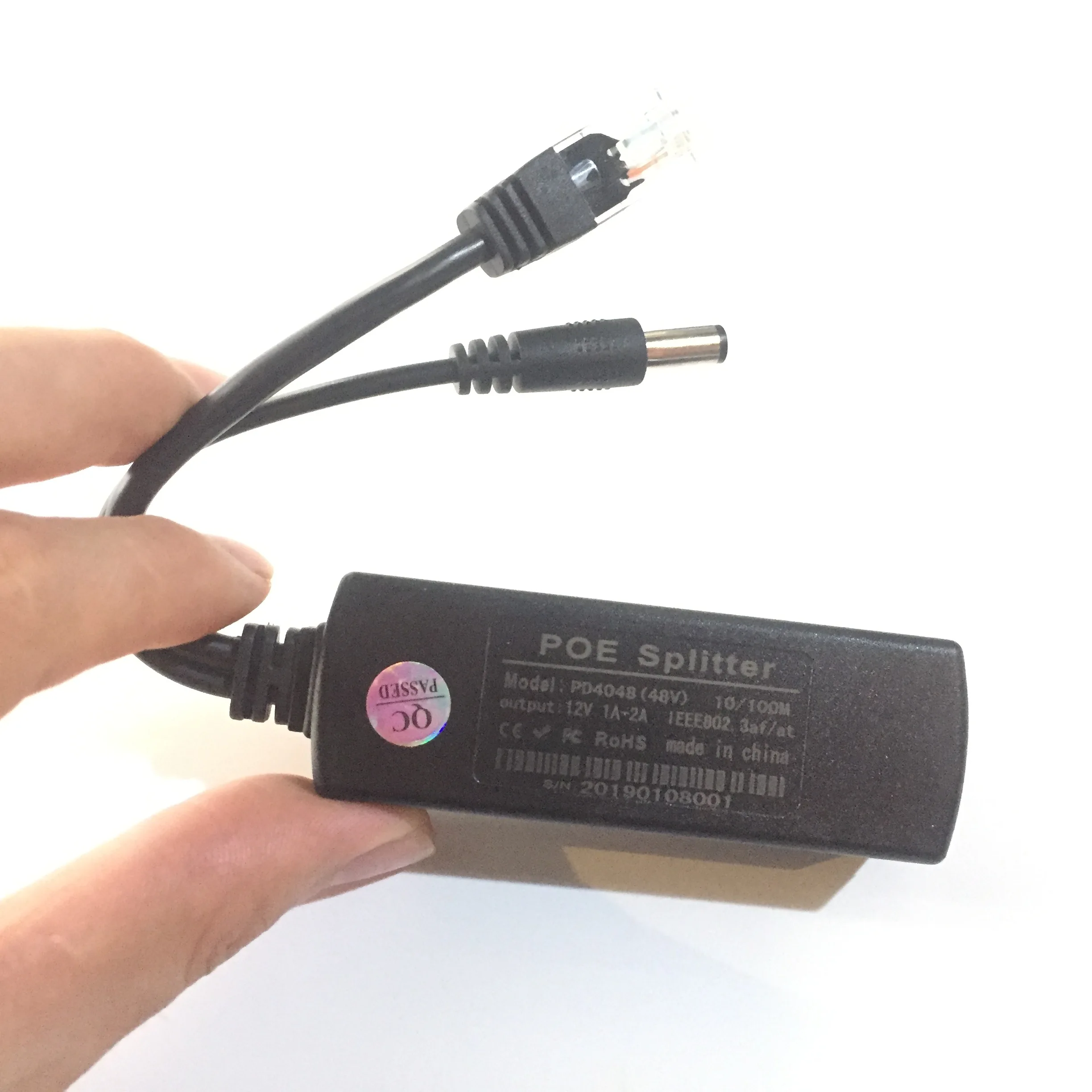 48V мощность через Ethernet кабель-Сплиттер PoE адаптер IEEE802.3af 12V DC для ip-камеры