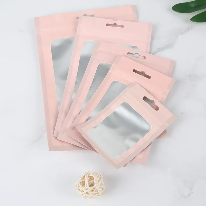 Resealable 다채로운 알루미늄 호일 창 지퍼 잠금 가방 여성 쥬얼리 네일 뷰티 USB 팔찌 섹시한 란제리 캔디 선물 파우치