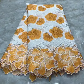 

High Quality African Swiss Voile Lace In Switzerland For Party With Stones 5Yards 2020 New Design African Laces Fabric YYZ08932
