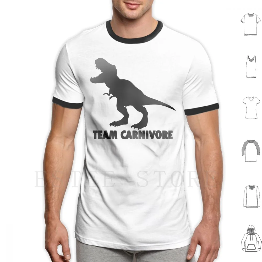 Maglietta Team Carnivore Fai Da Te Big Size 100% Cotton Team Carnivore Dinosauri T Rex Tyrannosaurus Tyrannosaurus Rex Dino Dinosaur