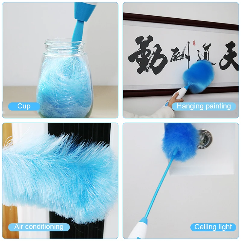 Multifunctional Baseboard Cleaning Brush Extendable Microfiber