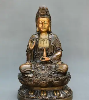 

Chinese Tibet Buddhism old Bronze bottle Guanyin Kwan-yin Avalokitesvara Statue