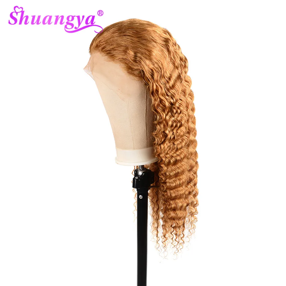 Brazilian Hair 13X6 Deep Wave Lace Front Human Hair Wigs Color 27 Human Hair Wigs Remy Hair Lace Front Wig Blonde Lace Front Wig