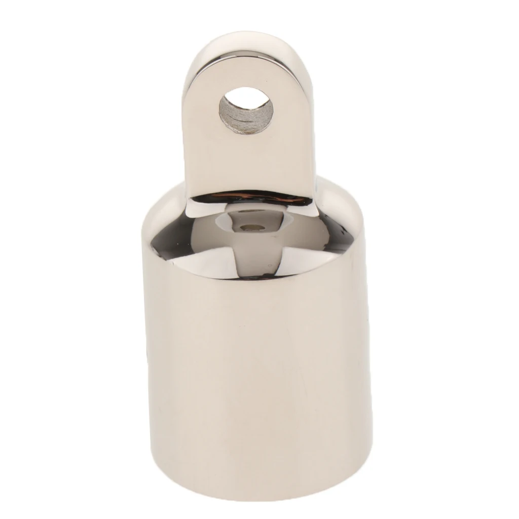 Marine Durable Stanchion Hand Rail Fitting & 7/8 inch Top Cap Tube External Eye End for Boat Silver