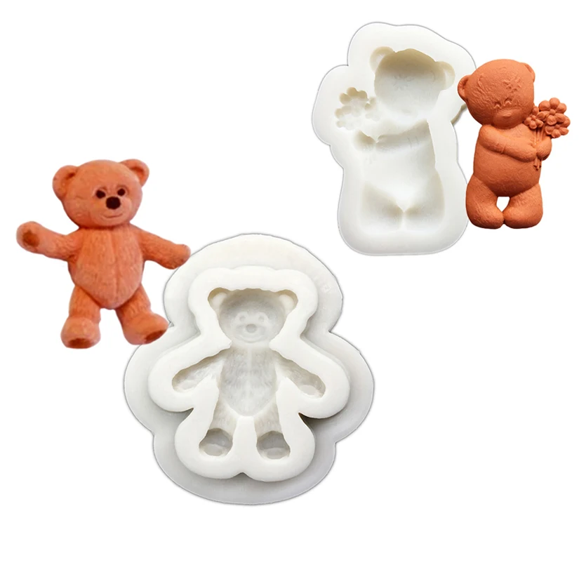 Teddybär Form Silikonform Sugarcraft Schokolade Cupcake Backform Fondant Kuchen Dekorieren Werkzeuge – Detail 1