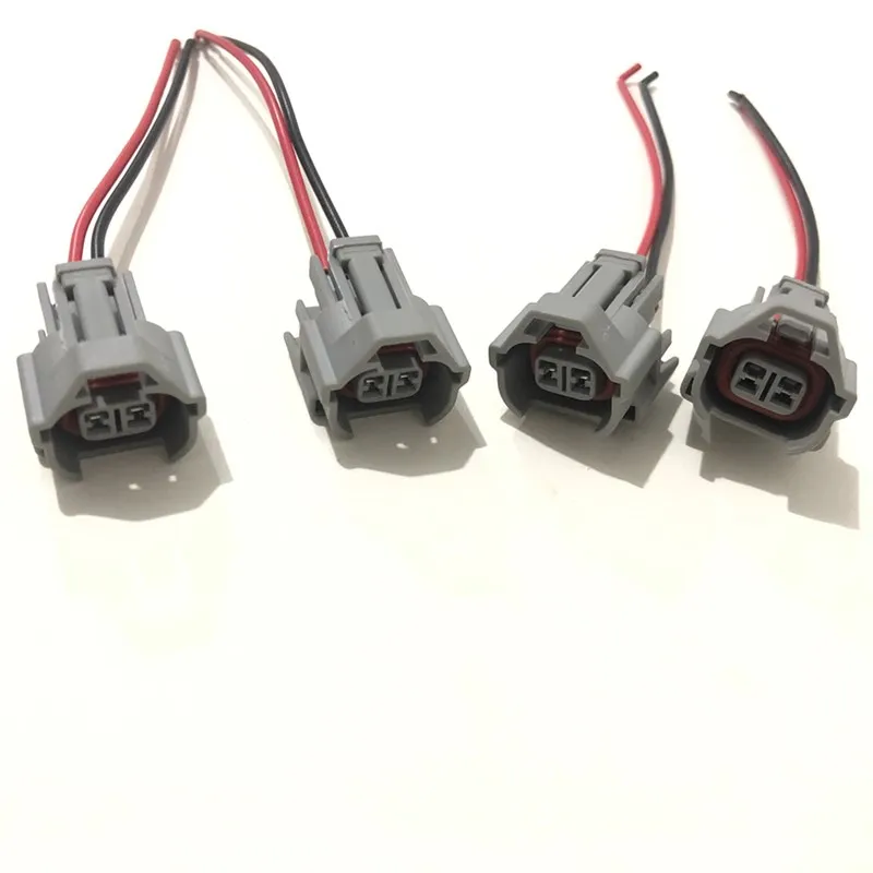 4PCS plugs with wire fit for Denso fuel injector clip connector adaptor fuel line connector fuel injector extender adaptor