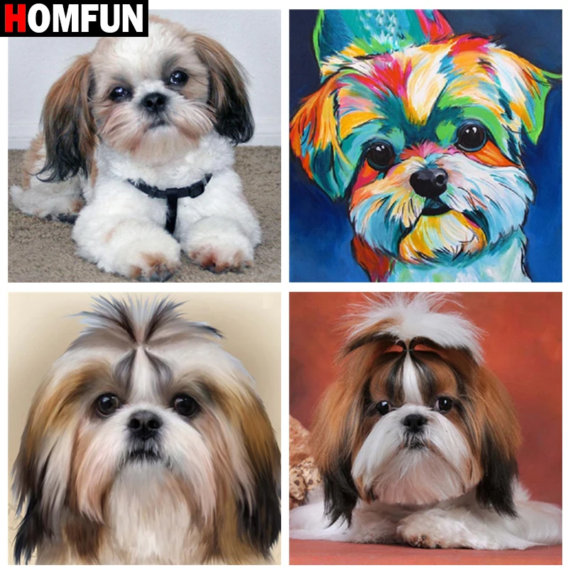HOMFUN DIY 5D Diamond Painting &quotAnimal dog landscape&quot Full Embroidery Sale Picture Of Rhinestones For Festival Gifts | Дом и сад