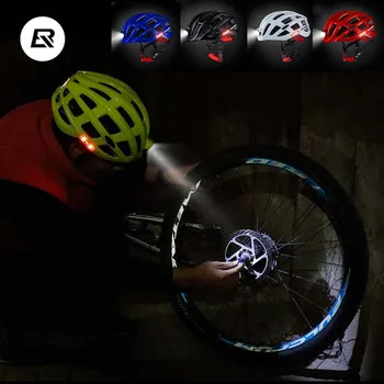

Rockbros Rainproof Bike Helmet Night Safety Warning Light Cycling Helmet Integrally-molded Ultralight MTB Road Bicycle Helmet