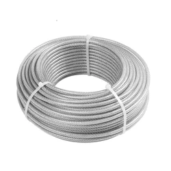 Corde à linge en acier inoxydable 304, 50M, câble de levage souple de 3mm revêtu, 7x7 