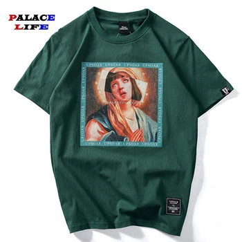 

Virgin Mary Men's T-Shirts 2020 Funny Printed Short Sleeve Tshirts Summer Hip Hop T Shirt Streetwear Casual Cotton Tops Tees