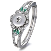 10 шт новые ювелирные изделия тренды 18 мм до 20 мм DIY заколка-цветок кнопочный браслет со стразами