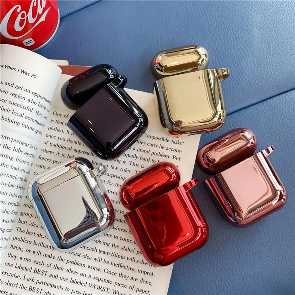 

Ehomebuy Fashoin Airpods Electroplating TPU Earphone Storage Box Earphone Case Solid Color Wireless Bluetooth Hang Buckle