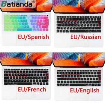 

Euro Russian Spanish French Arabic Water Dust Proof keyboard Cover Skin for Macbook New Air 13 2019 2020 A2179 A1932 Touch ID