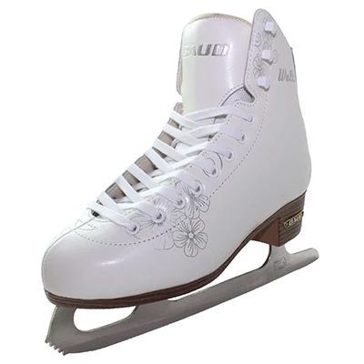 New Adult Thermal Warm Thicken Figure Skating Ice Skates Shoes With Ice Blade PVC Waterproof White Black - Цвет: White