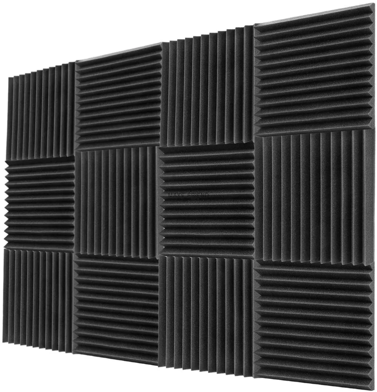 Painéis de parede à prova de som da prova de som das cunhas do estúdio da isolação sadia da espuma acústica de 12 pces 300x300x25mm para a barra de ktv