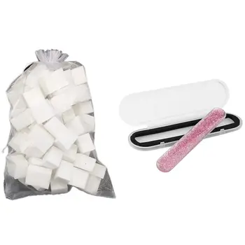 

Glass Nail File Crystal Nail Shiner Nano Mini Buffers Block with White Irregular Size 60-70Pcs Mini Nail File