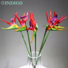 Индиго-Новинка 5 шт Птица райские орхидеи букет Настоящее прикосновение свадебные цветы искусственные цветы Вечеринка