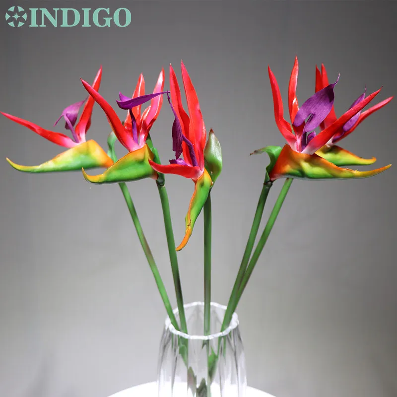 

INDIGO- New 5pcs Bird Of Paradise Orchids Bouquet Real Touch Wedding Flower Artificial Flower Floral Event Party Free Shipping