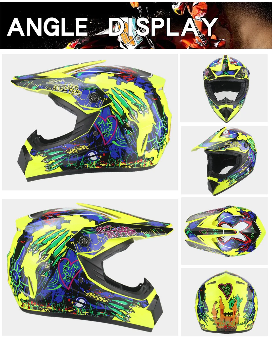 Крутой всесезонный мотоциклетный шлем для мотокросса для мужчин и женщин, Электромобиль, шлем для горного велосипеда, полнолицевой шлем DH для спуска на гору