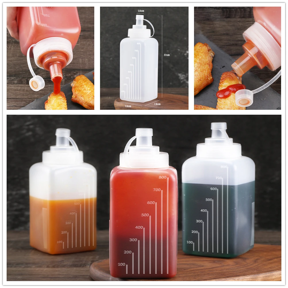 800ml Large Volume Condiment Squeeze Bottle Sauce Squirt Bottle Kitchen