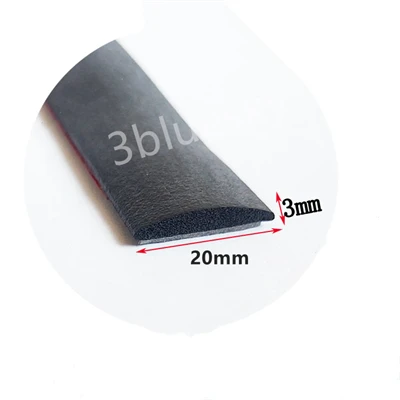 Rodada D Isolamento Bar Strip 3mm - 38mm Grosso Preto