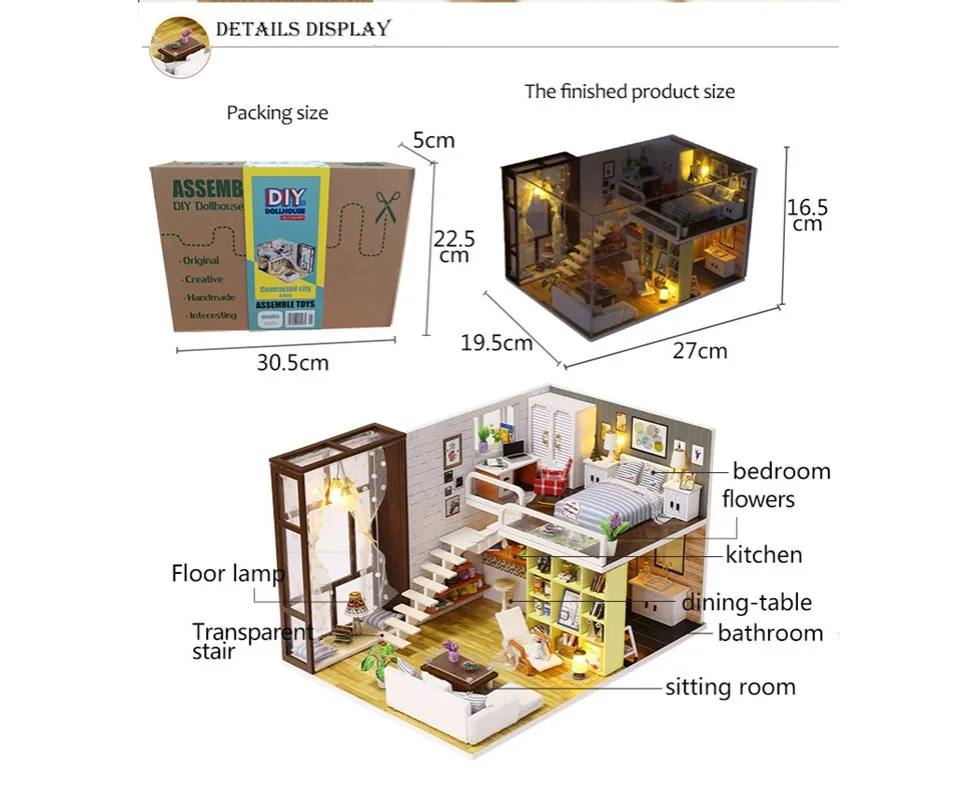 Contracted City DIY 3D Wooden Loft Kit