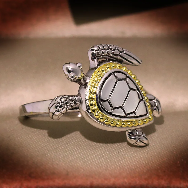 New Design Animal Tortoise Ring Sterling Silver Color Filled