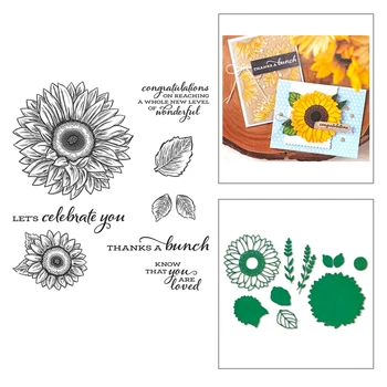 

2020 New Hot Plant Chrysanthemum Flower Sunflower Leaf Embossing Stamps and Metal Cutting Dies For Scrapbooking Card Foil Making