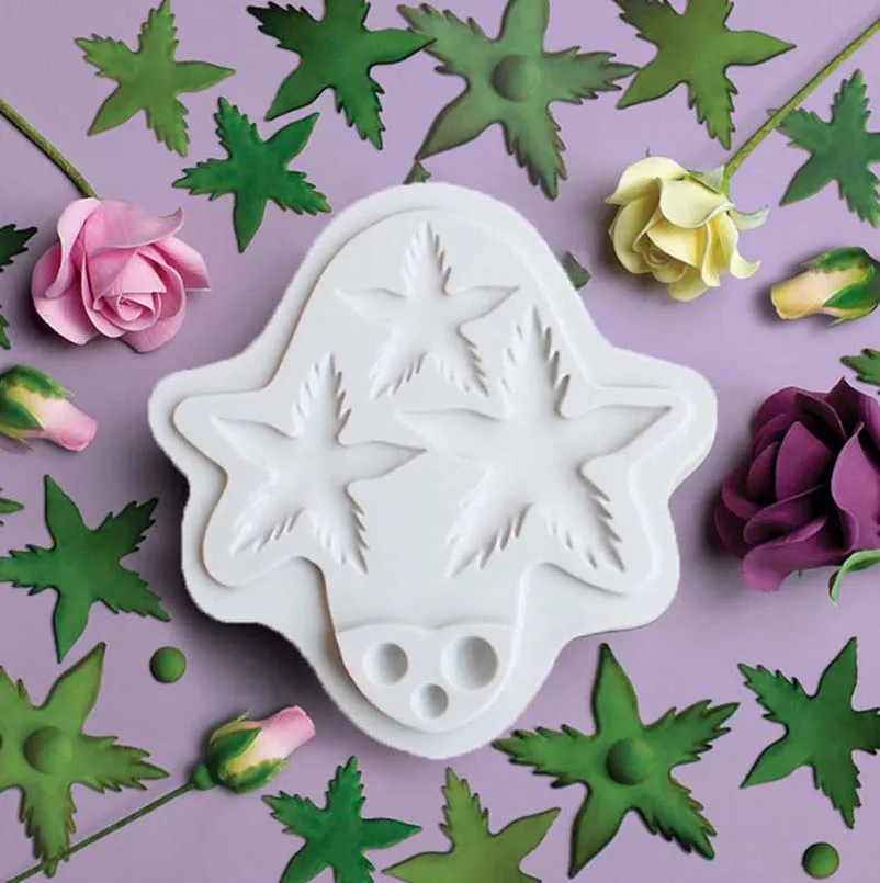 

Mimosa Flower Mulberry Leaf Fondant Cake Silicone Beautiful Flower Wedding Baking Mold Mousse Sugar Craft Icing Mat Pastry Tools