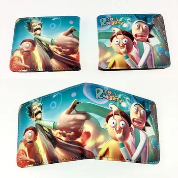 

Kawaii Cartoon Purse Anime Rick and Morty Printed Wallets Dollar Money Holder carteira masculina Gift Kids Leather Short Wallet
