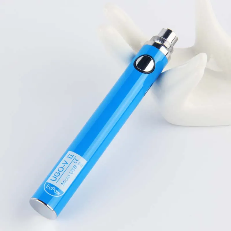 Синий 1 шт. подлинный UGO V2 II 510 нить Vape батарея EVOD eGo Micro USB Сквозной 650 мАч 900 мАч испаритель Fit MT3 CE4 H2 Атомайзер - Цвет: Синий