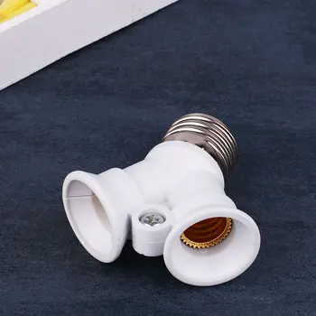 

LED Dual Plug E27 Convert To 2E14 Lamp Holder Adapter Bulb Holder White