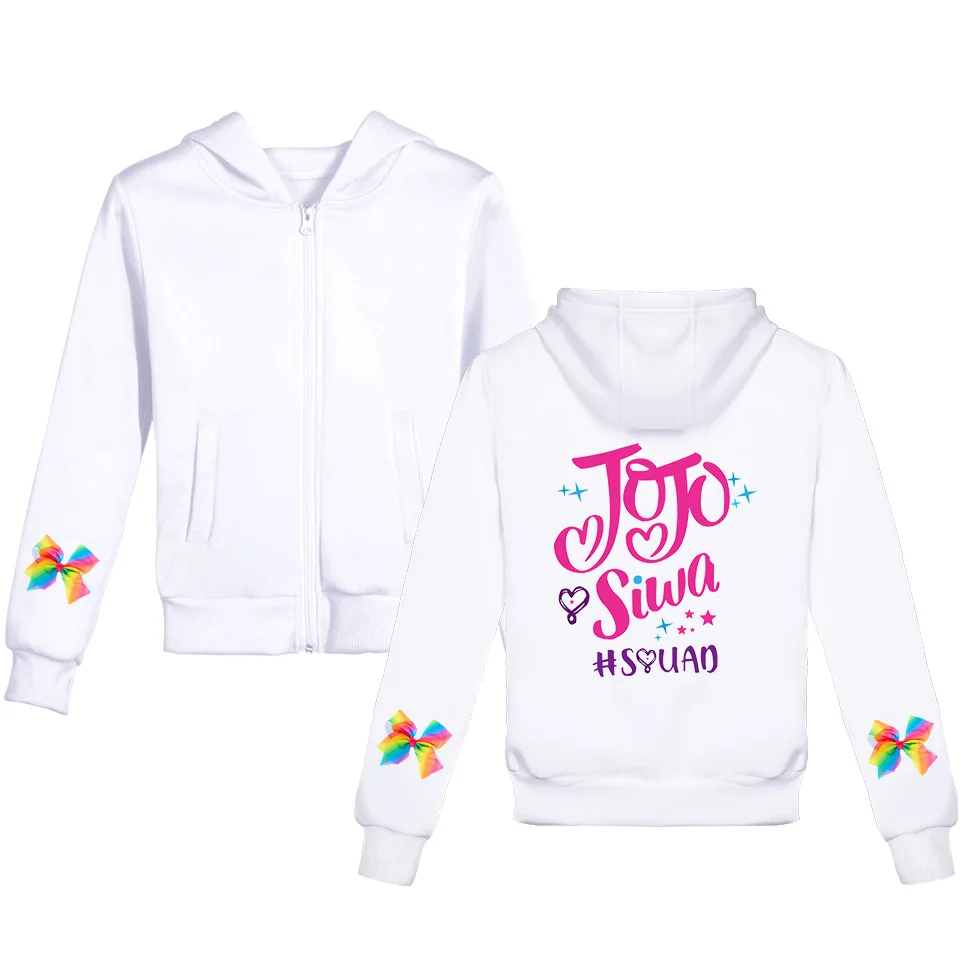 C Г. JoJo Siwa/осенне-зимняя Толстовка для девочек с длинными рукавами на молнии, пальто с капюшоном верхняя одежда для детей, косплей, хлопковые спортивные повседневные топы, подарки - Цвет: C