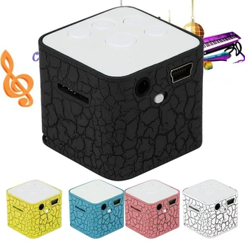 

Mini Wireless MP3 Music Player Sound Speaker Subwoofer with Colorful Light Small Crack Support Card