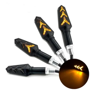 

2PCS/SET Super Bright LED Daytime Running Light Turn Signal Lamp Motorcycle Universal Fishbone Style Brake Light