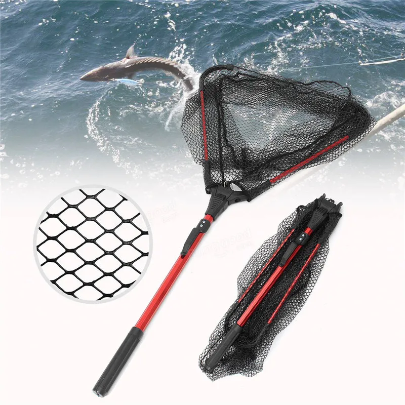 Liga de Alumínio Rede de Pesca Rede de Pouso Dobrável para Pesca com Mosca Retrátil Telescópica Dobrável Pólo X236g 80cm