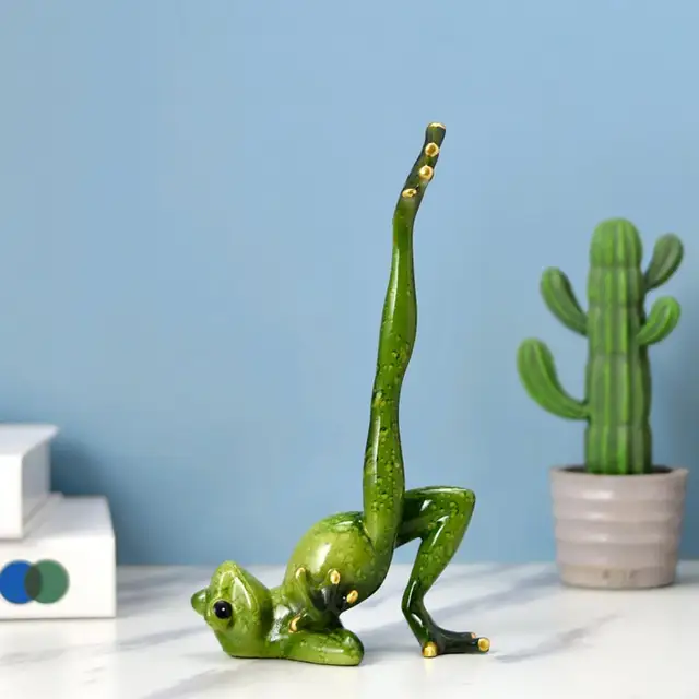 1Db/Set Aranyos Kerti Állati Gyanta Jóga Béka Figurák Északi Kézműves Dekorációk Otthoni Stúdió Dekoráció Díszek Modern - Image 4
