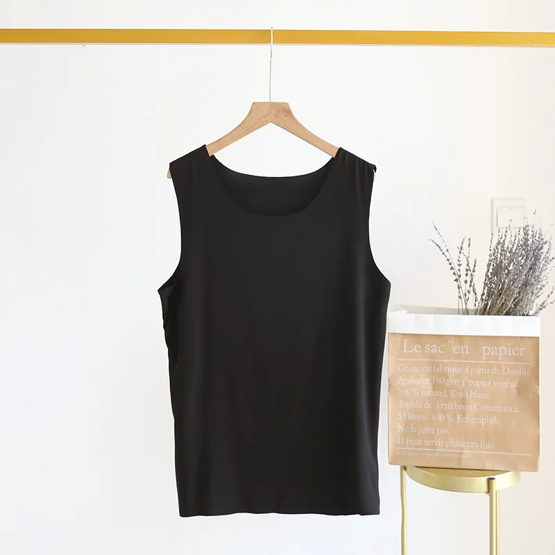 Summer new men's vest modal inner wear base fitness wide-shoulder sports plus size pajamas cool and loose singlet underwear