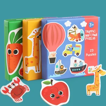 

Kids Baby Wooden Wood Cognition Puzzle Learning Educational Toy Christmas Gifts For Kid Developmental Baby Toys