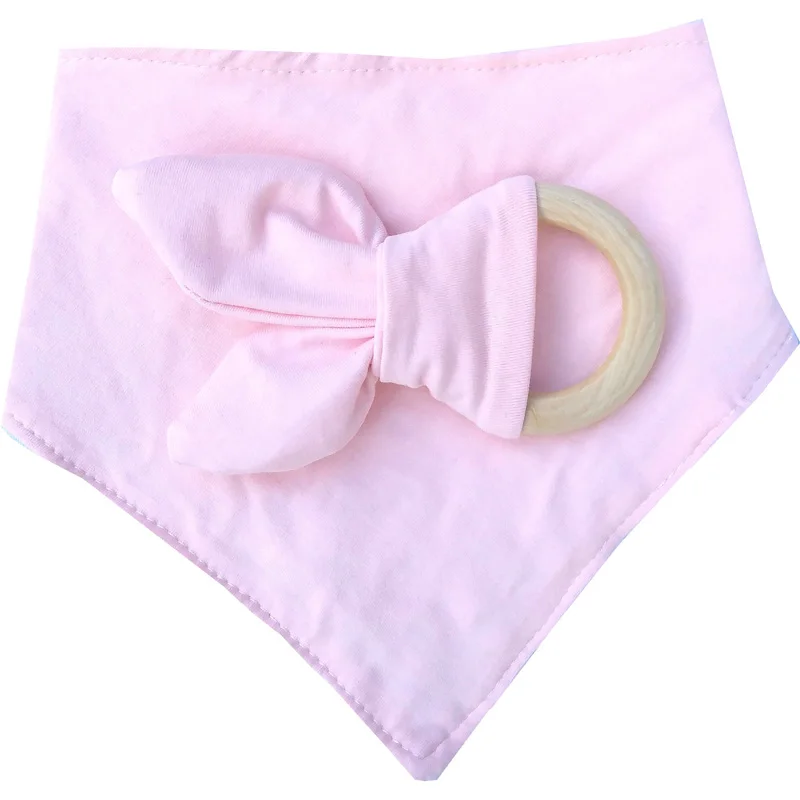 Light pink XCQGH 2 шт./компл. деревянный Прорезыватель для зубов кольцо и твердые Цвет детские нагрудники для новорожденных, для маленьких мальчиков и девочек прорезывания зубов подарок - Цвет: Light pink