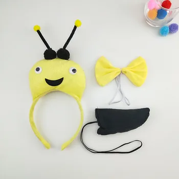 

Children Kids Bee Headband Tail Tie Animal Cosplay Costume Props Birthday Party Christmas Halloween Costumes for Women