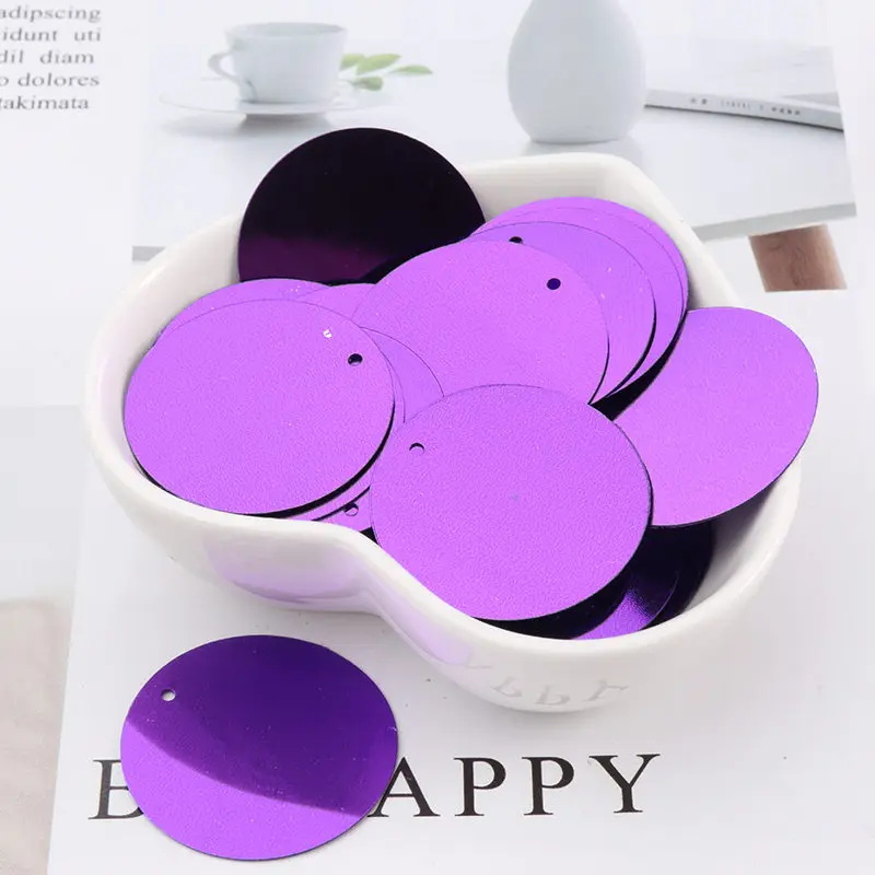 Dark Purple Новые ПВХ плоские круглые свободные блестки 10 г(12 шт.)/Упаковка пайеток Швейные поделки DIY аксессуары для одежды Lentejuelas Para Coser - Цвет: Dark Purple
